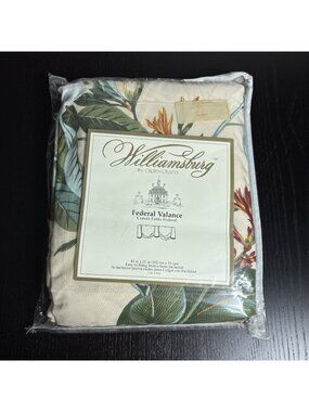 WILLIAMSBURG Federal Valance Garden Image Multicolor Floral Print 40" x 21" NEW